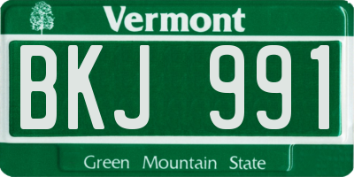 VT license plate BKJ991