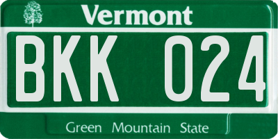 VT license plate BKK024