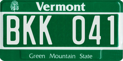 VT license plate BKK041