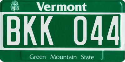 VT license plate BKK044