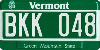 VT license plate BKK048