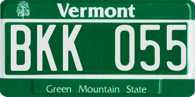 VT license plate BKK055
