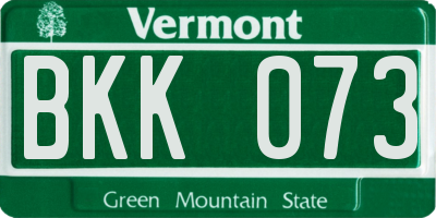 VT license plate BKK073