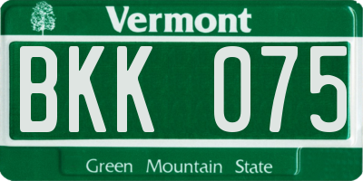 VT license plate BKK075