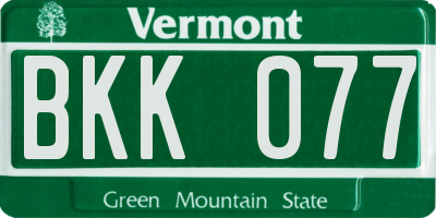 VT license plate BKK077