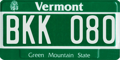 VT license plate BKK080