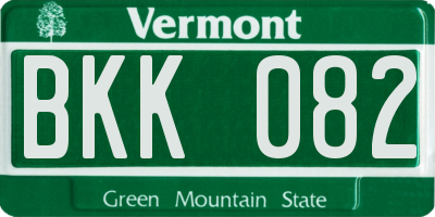 VT license plate BKK082