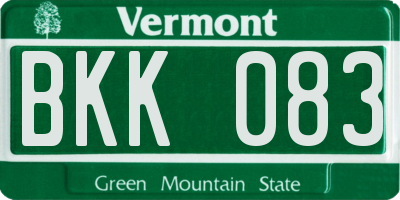 VT license plate BKK083