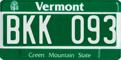 VT license plate BKK093