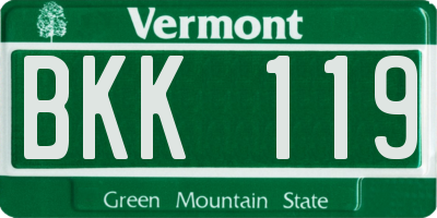 VT license plate BKK119