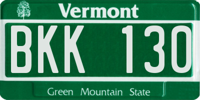 VT license plate BKK130