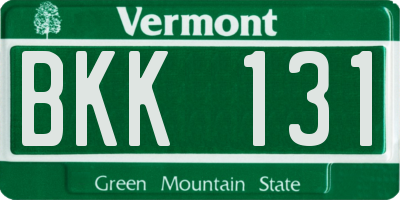 VT license plate BKK131