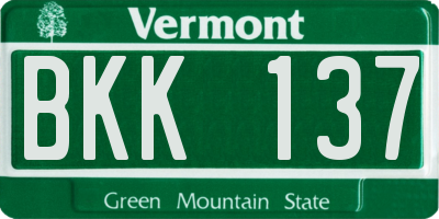 VT license plate BKK137