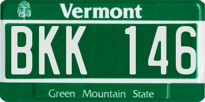 VT license plate BKK146
