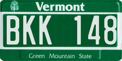 VT license plate BKK148