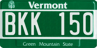 VT license plate BKK150
