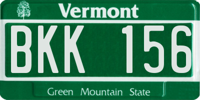 VT license plate BKK156