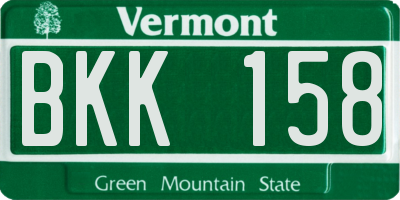 VT license plate BKK158