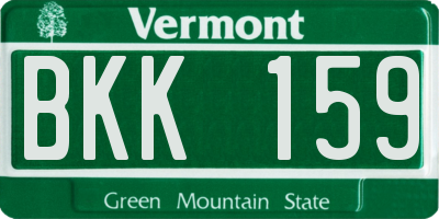 VT license plate BKK159