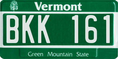 VT license plate BKK161