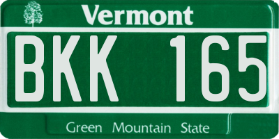 VT license plate BKK165