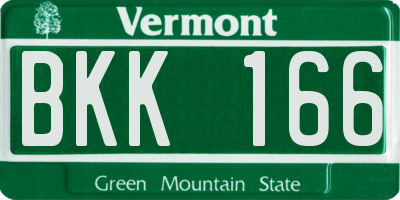 VT license plate BKK166