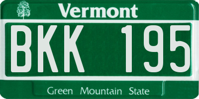 VT license plate BKK195