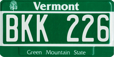 VT license plate BKK226