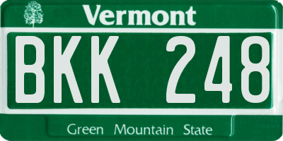 VT license plate BKK248