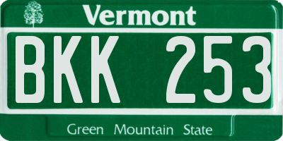 VT license plate BKK253