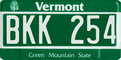 VT license plate BKK254