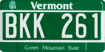 VT license plate BKK261