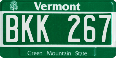 VT license plate BKK267