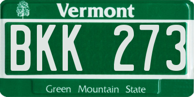 VT license plate BKK273
