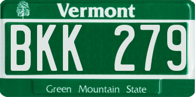 VT license plate BKK279