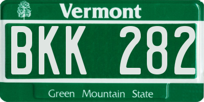 VT license plate BKK282