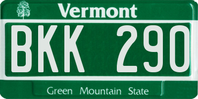 VT license plate BKK290