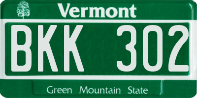 VT license plate BKK302