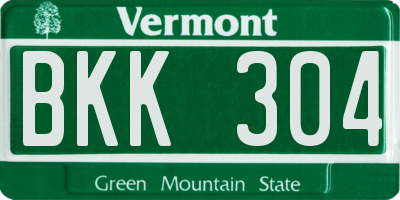 VT license plate BKK304
