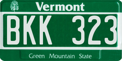 VT license plate BKK323