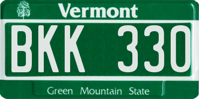 VT license plate BKK330
