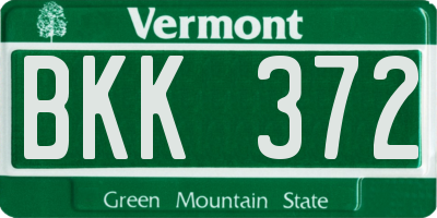 VT license plate BKK372