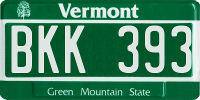 VT license plate BKK393