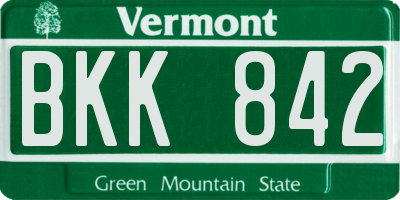 VT license plate BKK842