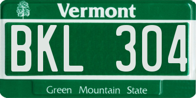 VT license plate BKL304