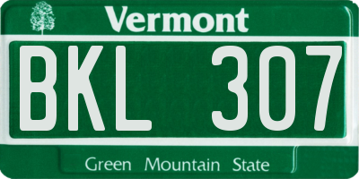 VT license plate BKL307