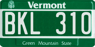 VT license plate BKL310