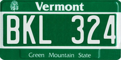 VT license plate BKL324