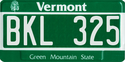 VT license plate BKL325