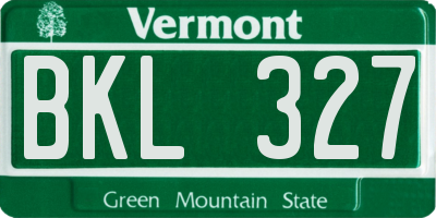 VT license plate BKL327